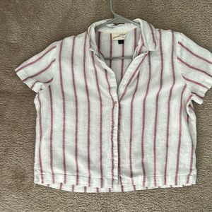 Cropped Beach Tee Linen